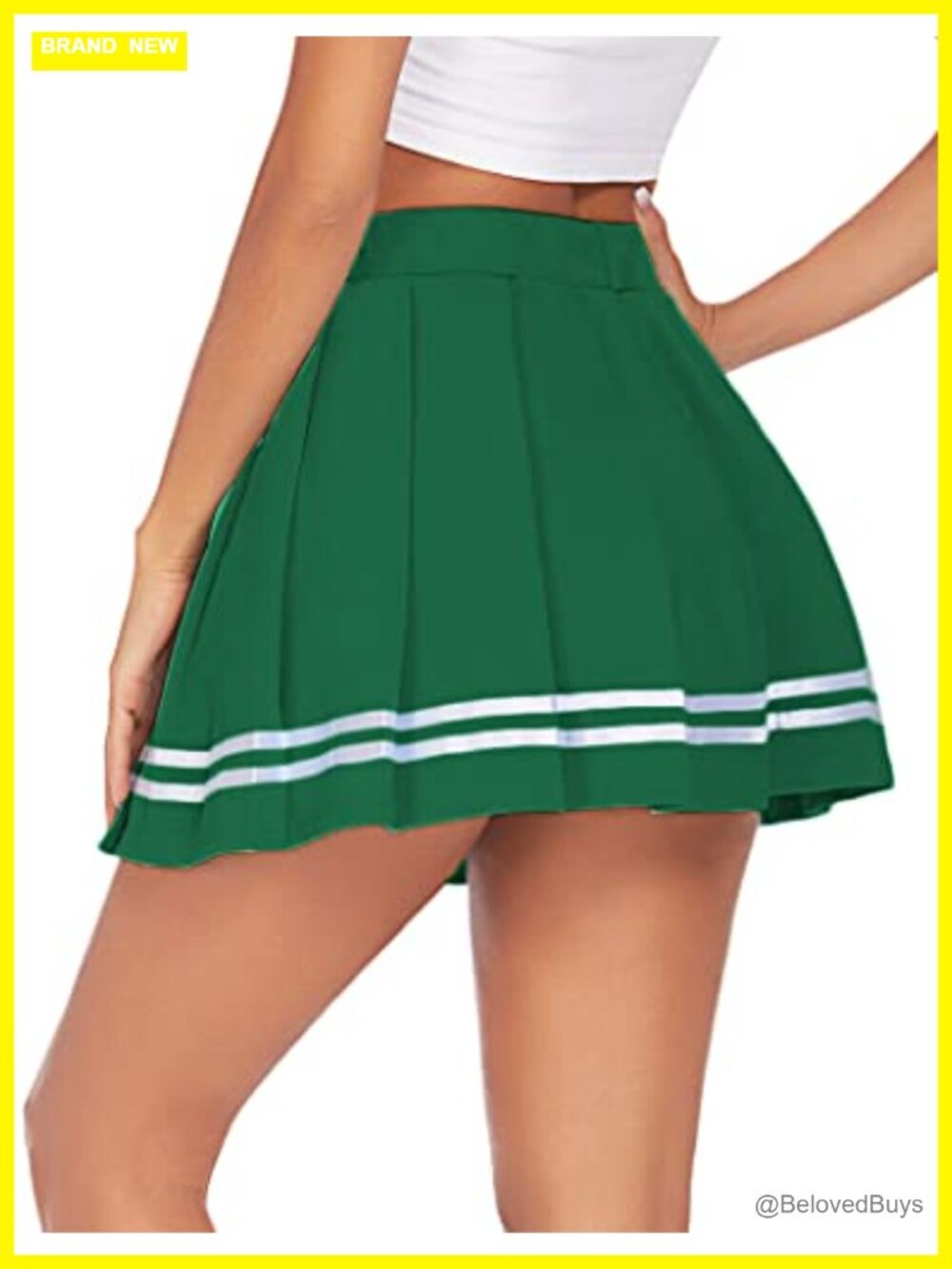 Women's High Waist Pleated Mini Skirt School Uniform Cheer Skirt